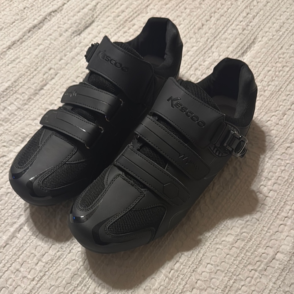 Kescoo Black Peloton Cycling Shoes (Men or Women) UK 46/ Men 12 / Women 14